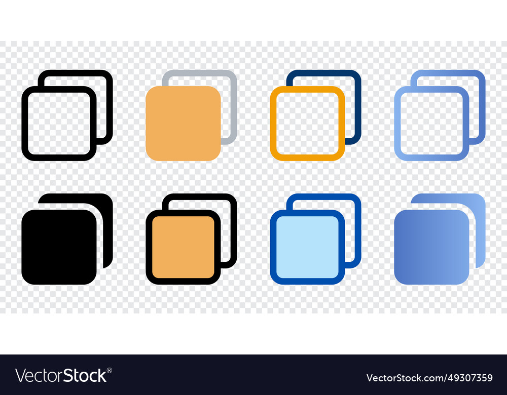 Copy icons in different style vector image Copy icons in different style