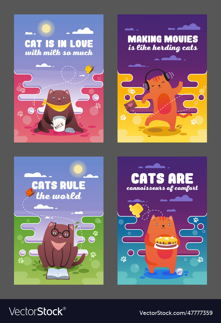 Creative flyers design with cats