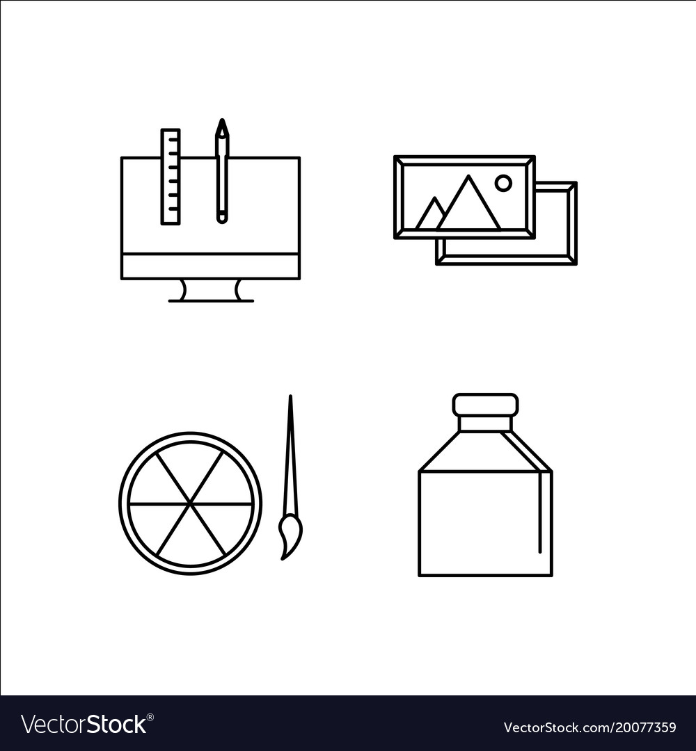 Design und Studio einfache lineare Icon-Setsimple