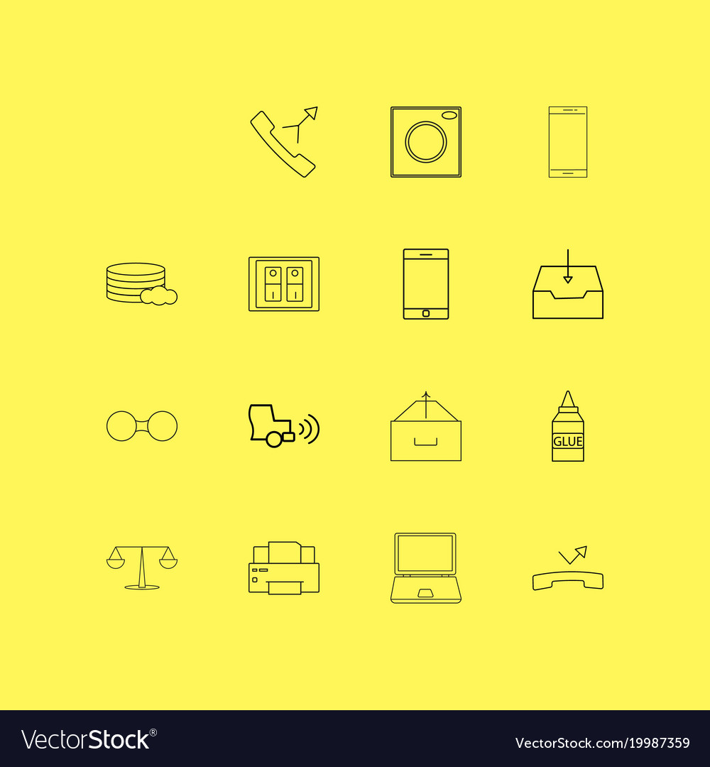 Devices linear icon set simple outline icons