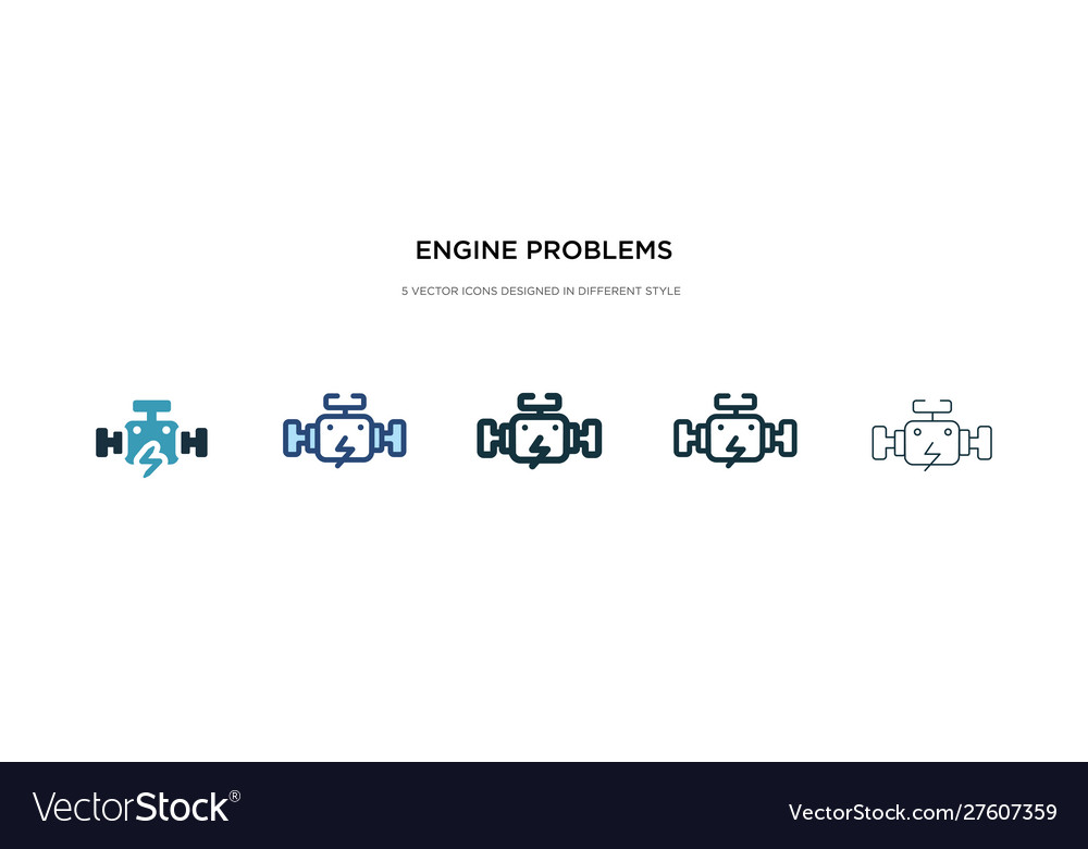 Engine problems icon in different style two vector image Engine problems icon in different style two
