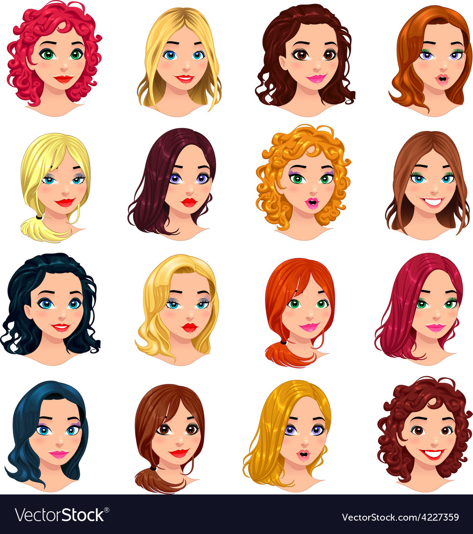 Fashion female avatars Royalty Free Vector Image