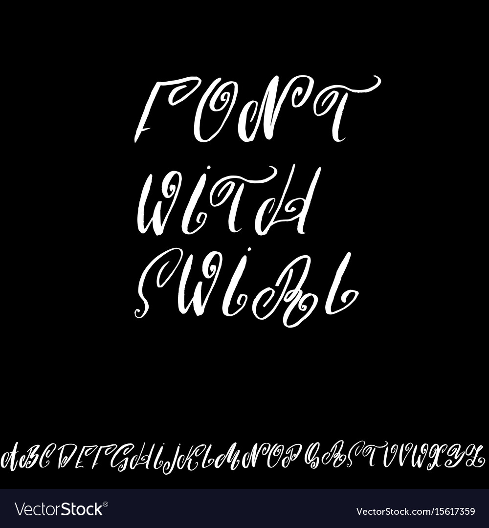 Hand Drawn Elegant Calligraphy Font Modern Brush Vector Image 