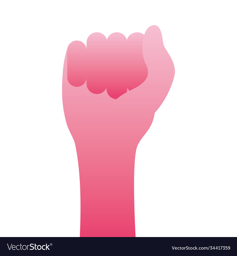 Hand fist fighter pink silhouette icon Royalty Free Vector