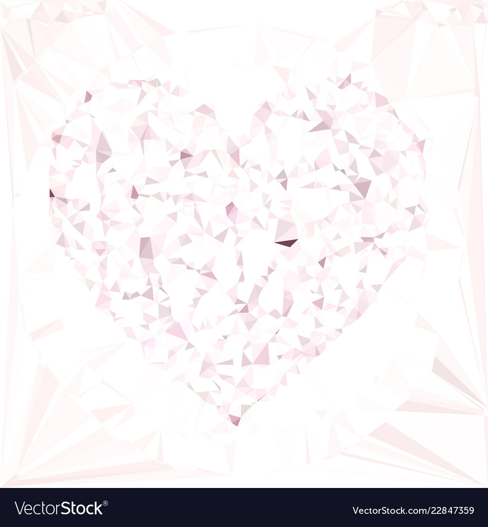 Heart triangular low poly mosaic abstract pattern