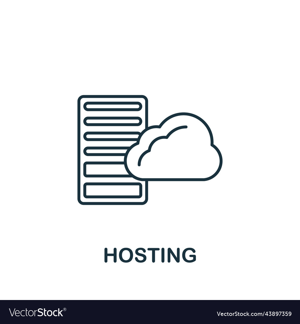 Hosting icon monochrome simple web design