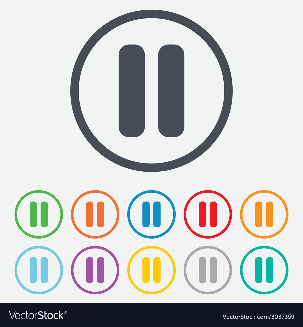 Pause sign icon player navigation button