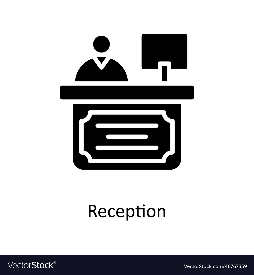 Reception solid icons simple stock illus