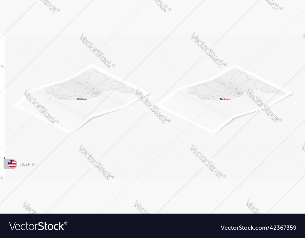Set of two realistic map liberia with shadow