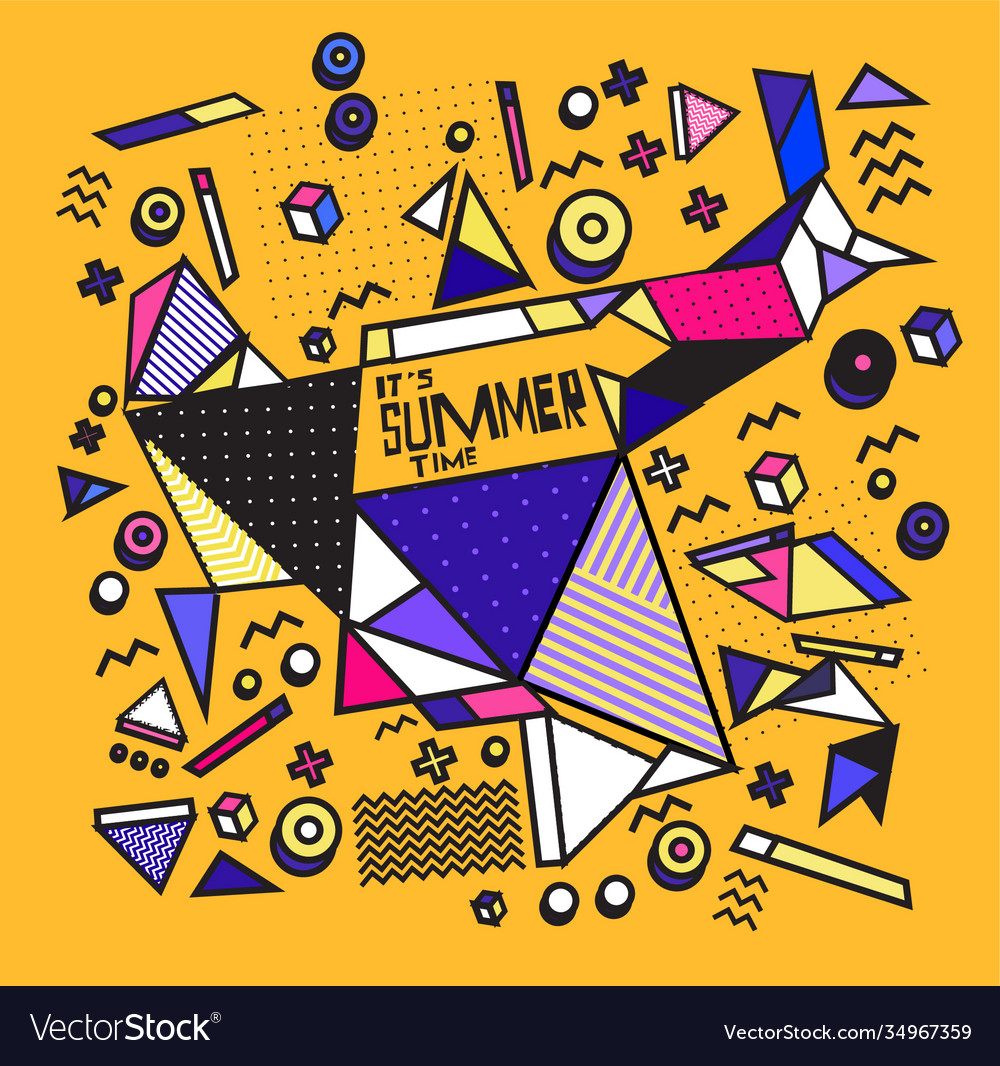 Triangle geometric forms for summer design event vector image Triangle geometric forms for summer design event