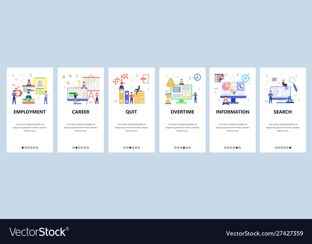 Website and mobile app onboarding screens