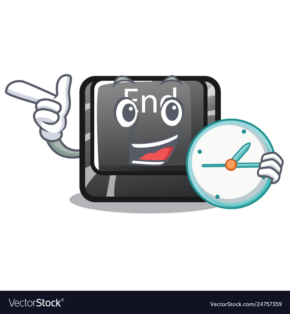 With clock button end in shape character