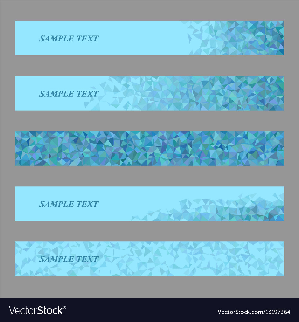 Blue triangle mosaic web banner template set
