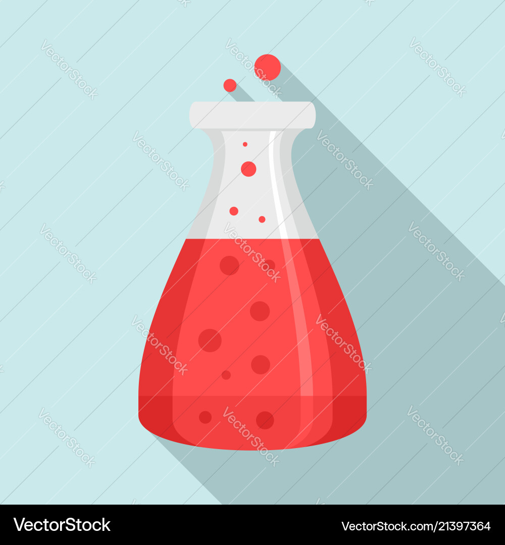 Boiling flask icon flat style Royalty Free Vector Image