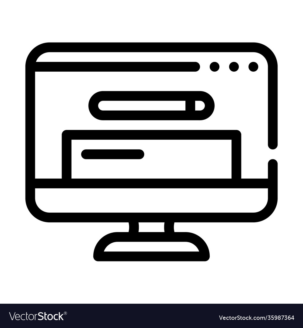 Browser search operating system line icon vector image Browser search operating system line icon