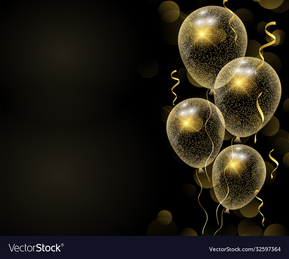 Celebration background with gold balloons Vector Image