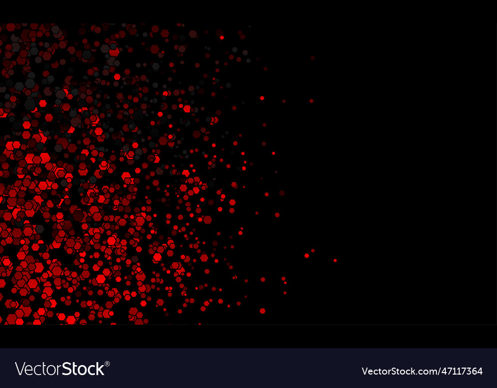 Dark red tech geometric hexagons abstract