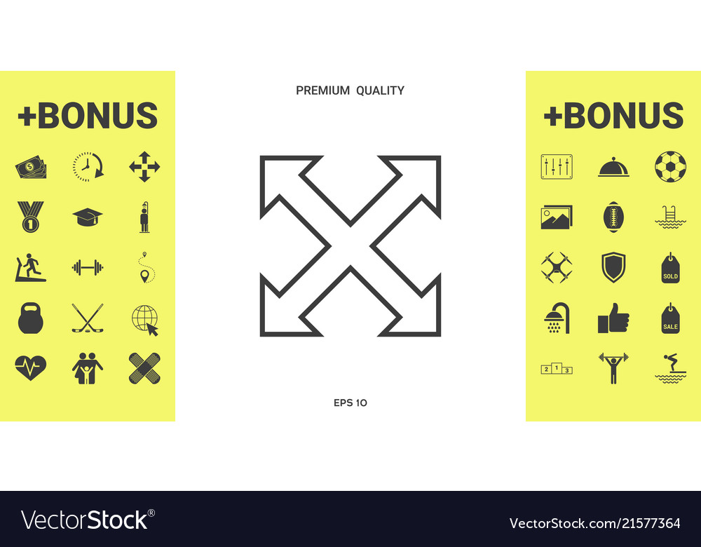 Extend resize enlarge line icon vector image Extend resize enlarge line icon