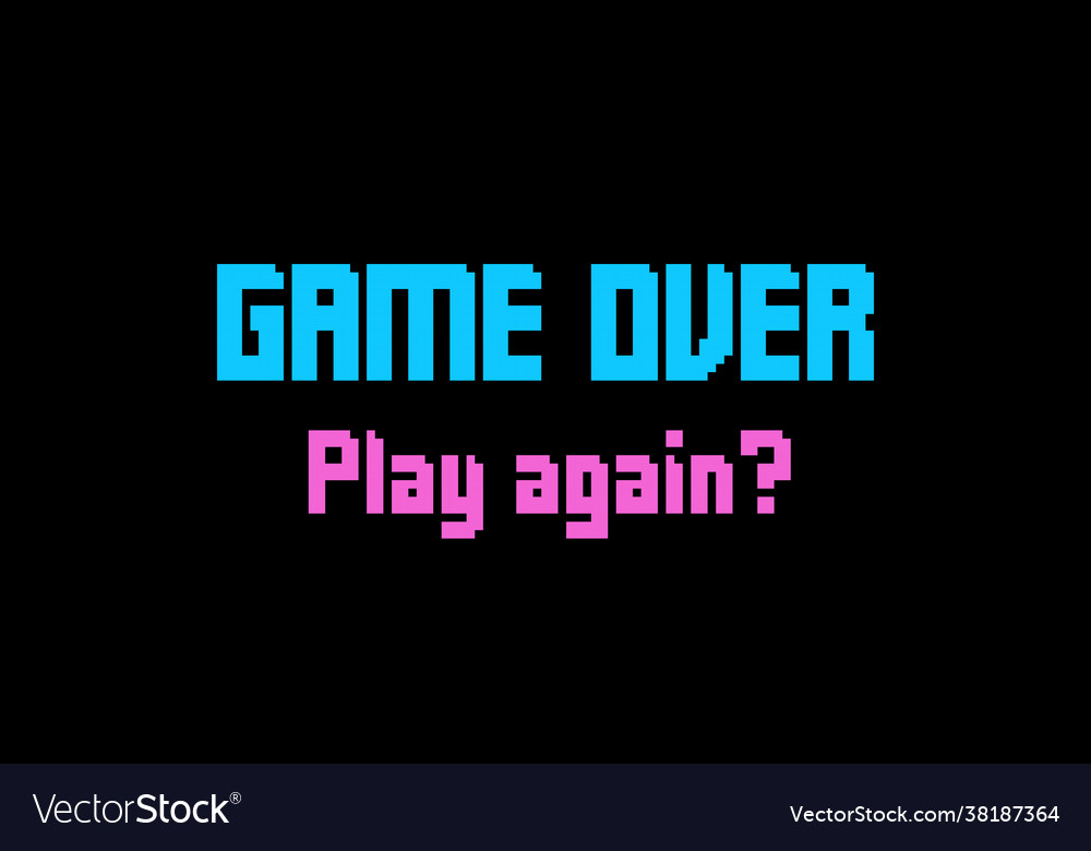 Game over pixel for assets Royalty Free Vector Image