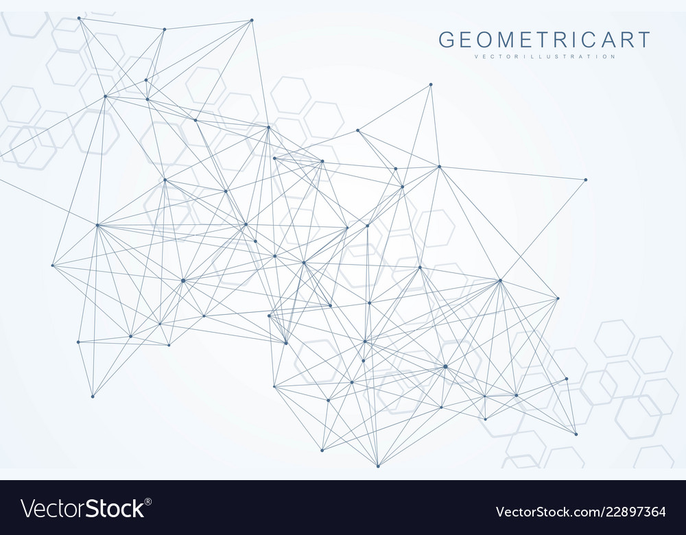 Geometric abstract background with connected line vector image Geometric abstract background with connected line