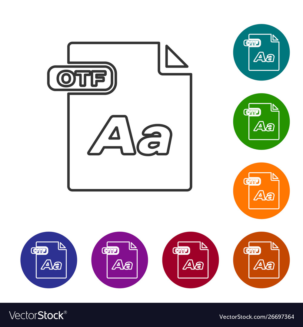 Grey line otf file document download button