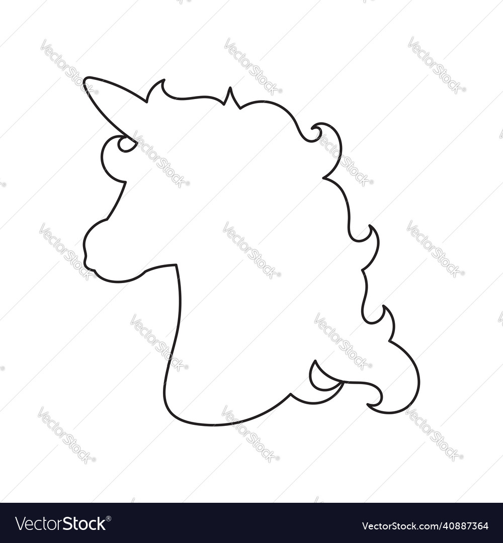 Pferde Einhorn Kopf Kontur Silhouette Design