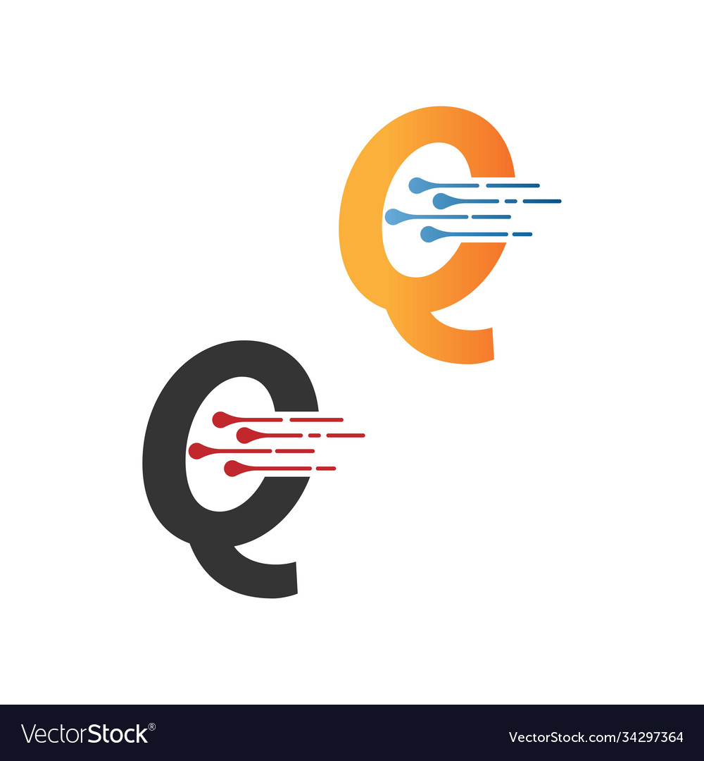 Letter q simple tech logo with circuit lines Vector Image Letter q simple tech logo with circuit lines
