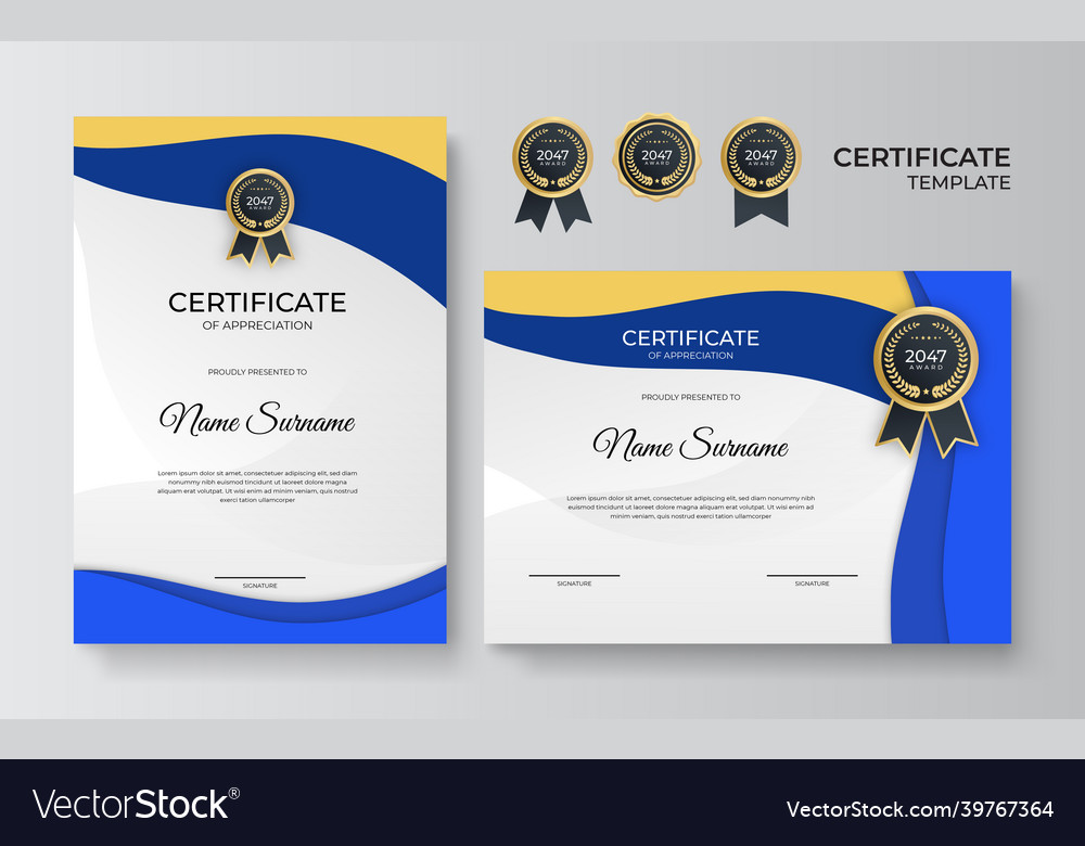 Modern elegant diploma certificate template clean Vector Image