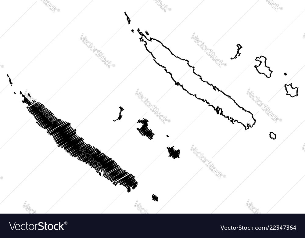 New caledonia map Royalty Free Vector Image - VectorStock