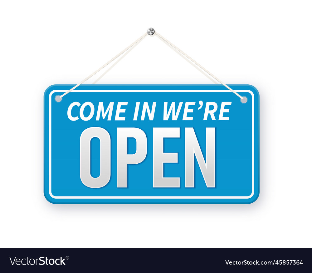 Open sign on door store business or closed vector image Open sign on door store business or closed