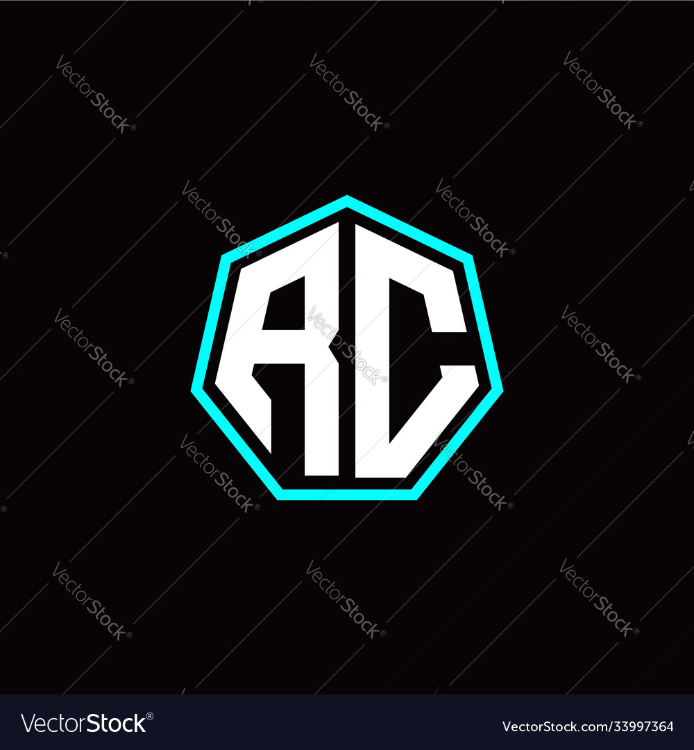 R c initials modern polygon logo template