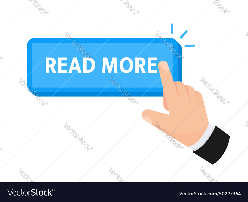 Read more button with pointer clicking web Vector Image Read more button with pointer clicking web