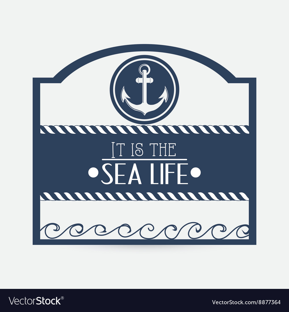 Sea lifestyle icon nautical design flat