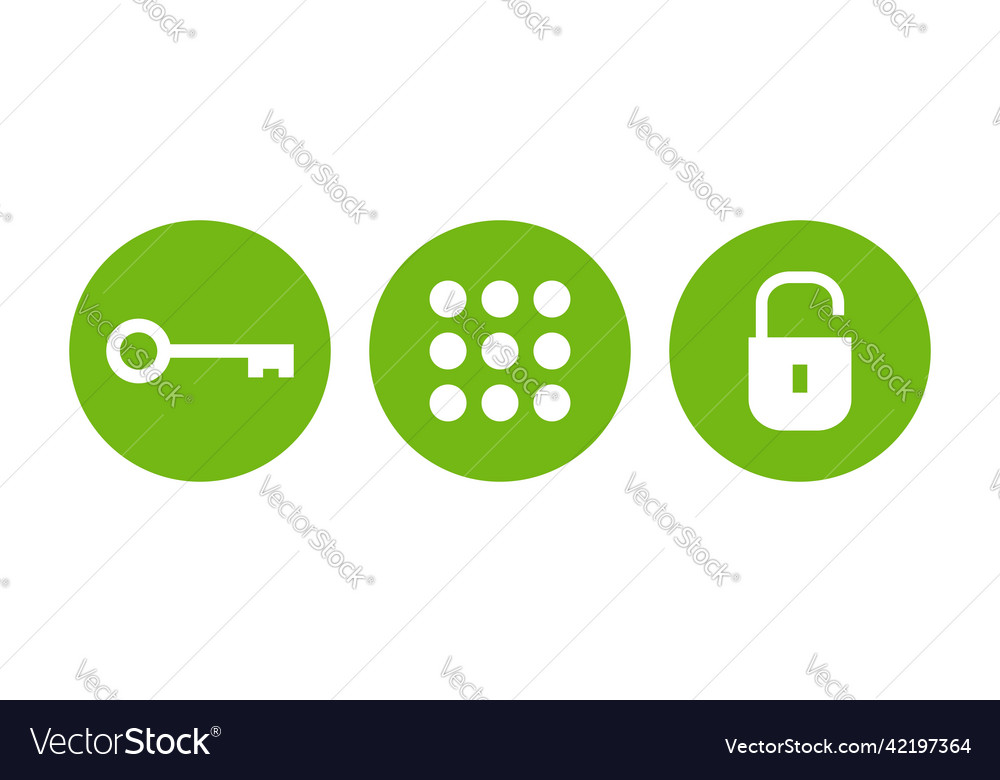 Secure protection password circle icon