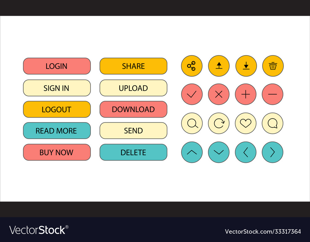 Set button with icon for website and applicatio