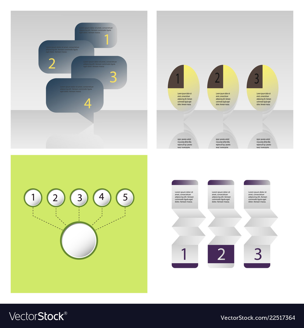 Set of abstract infographics number options
