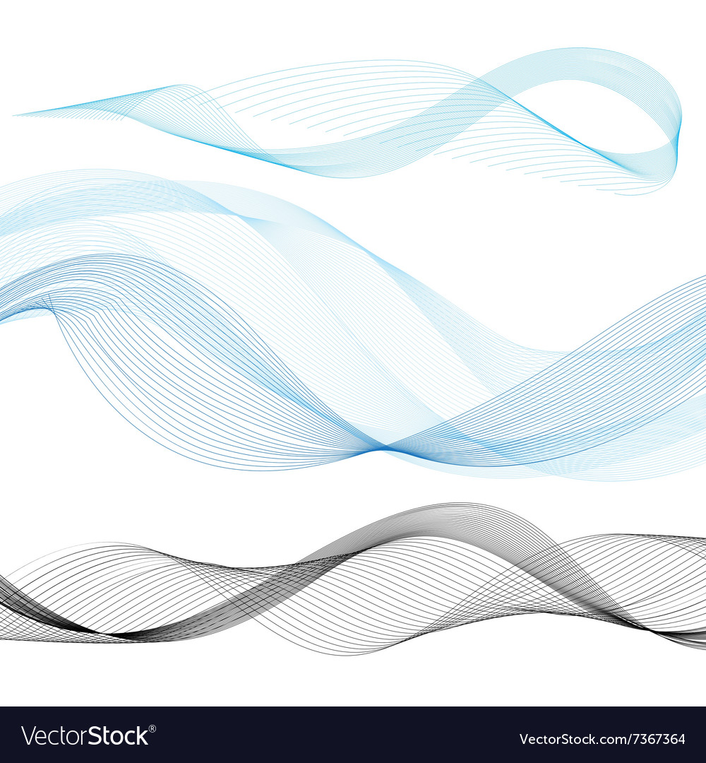 Set of graphics wave on a white background