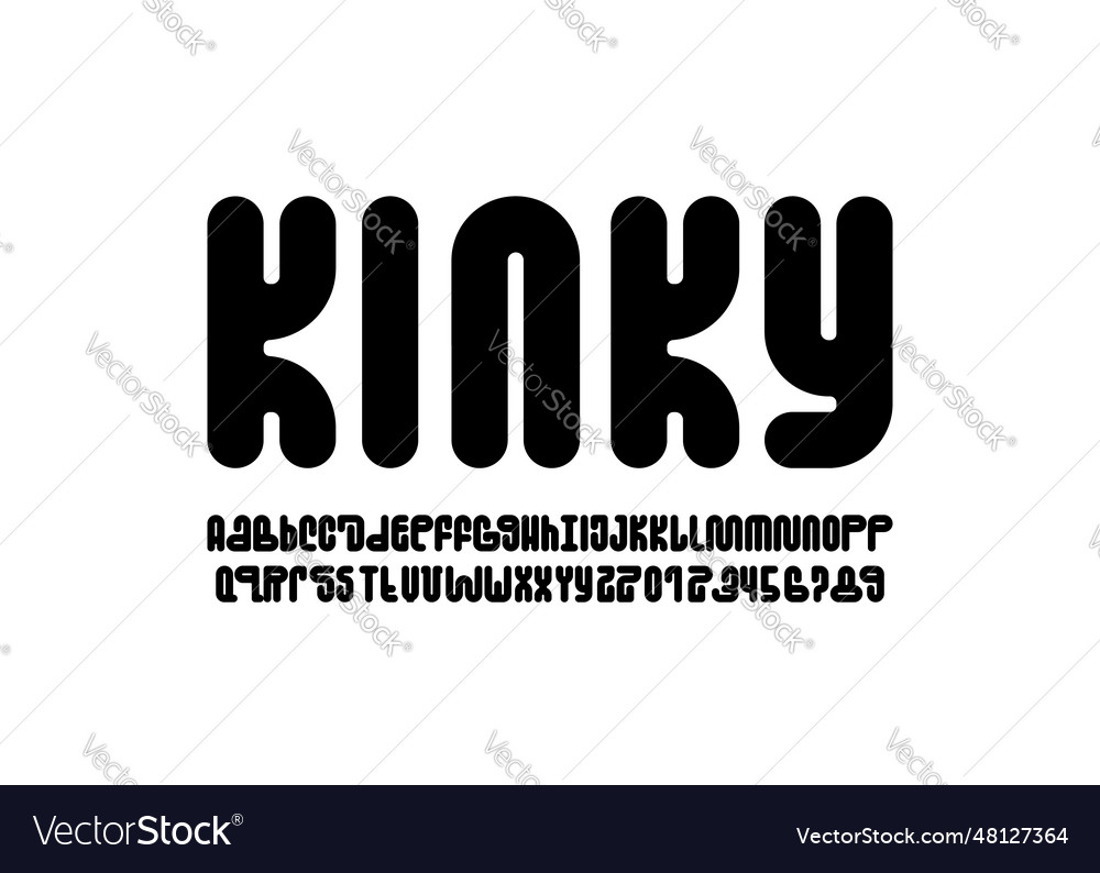 Unique alphabet playful style rounded unusual font