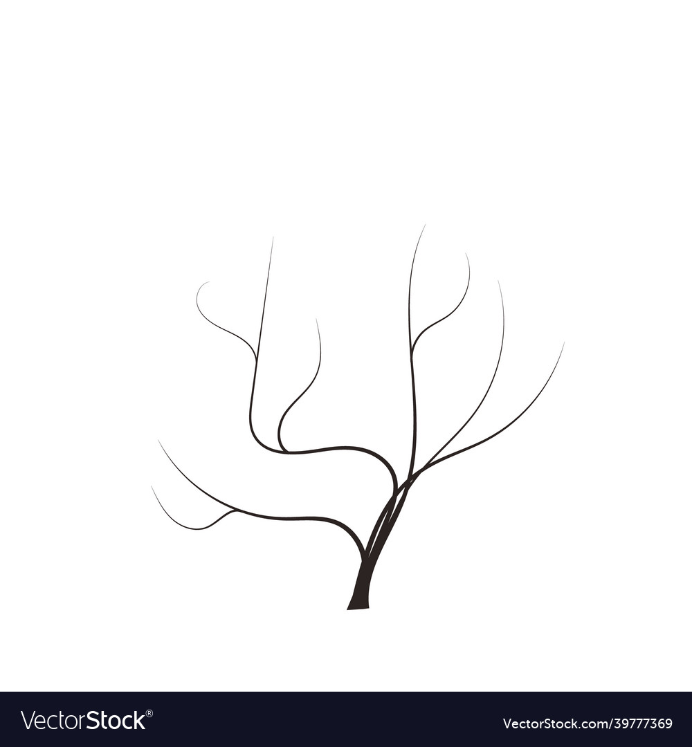 Bald handdraw tree element for game design winter vector image Bald handdraw tree element for game design winter