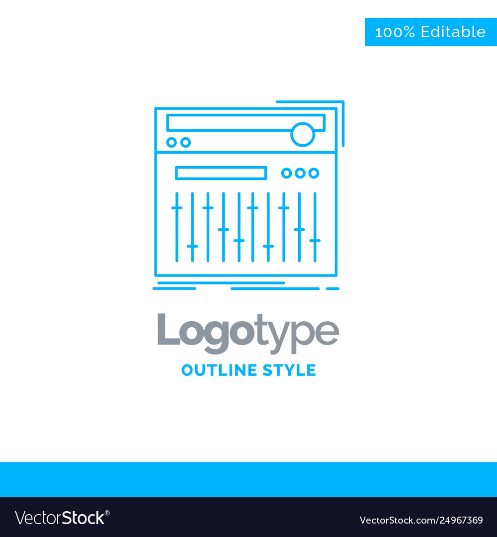 Blue logo design for control controller midi vector image Blue logo design for control controller midi