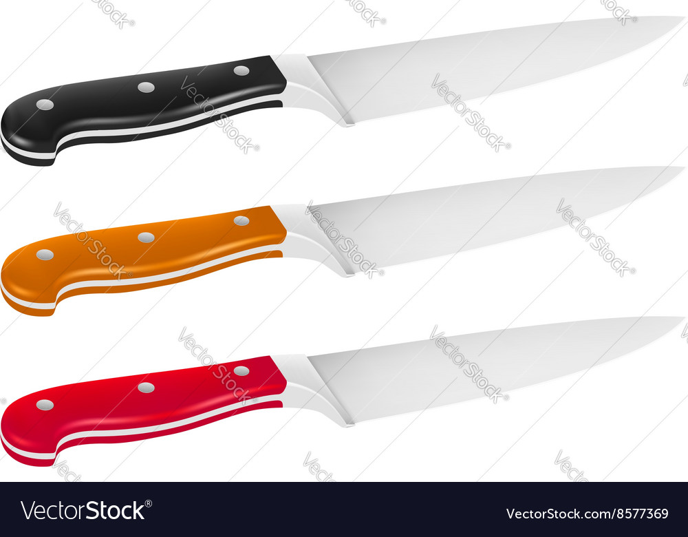 Chef knife with handle in different color