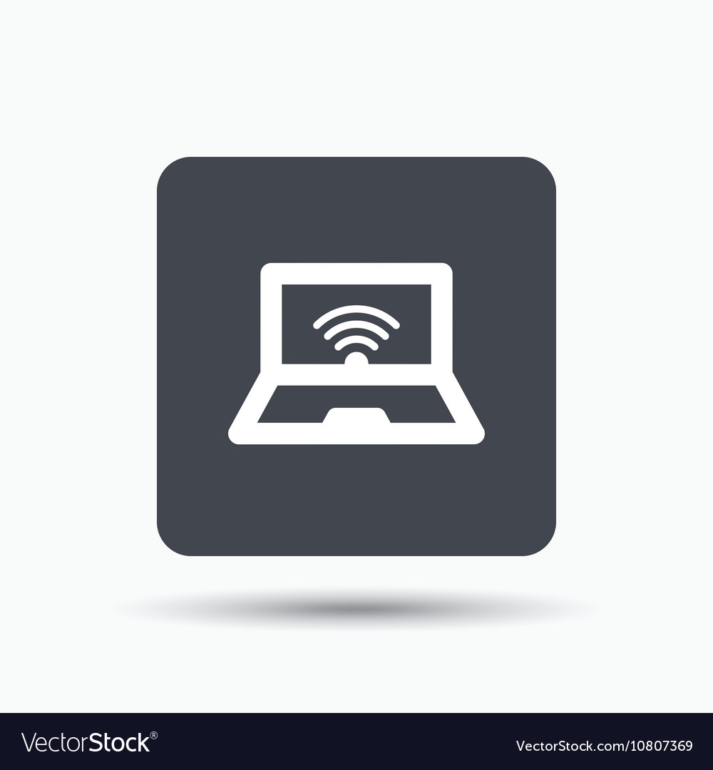 Computer with wifi icon notebook or laptop pc