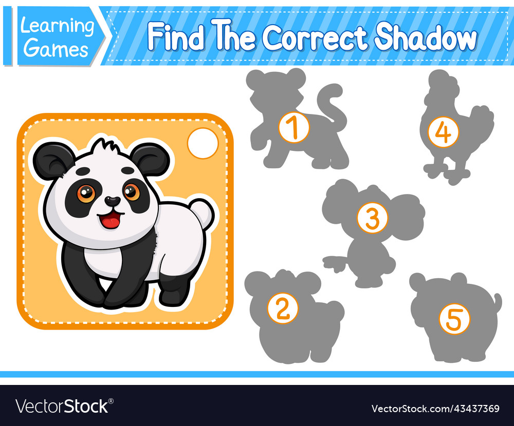 Find the correct shadow and match Vector Image Find the correct shadow and match