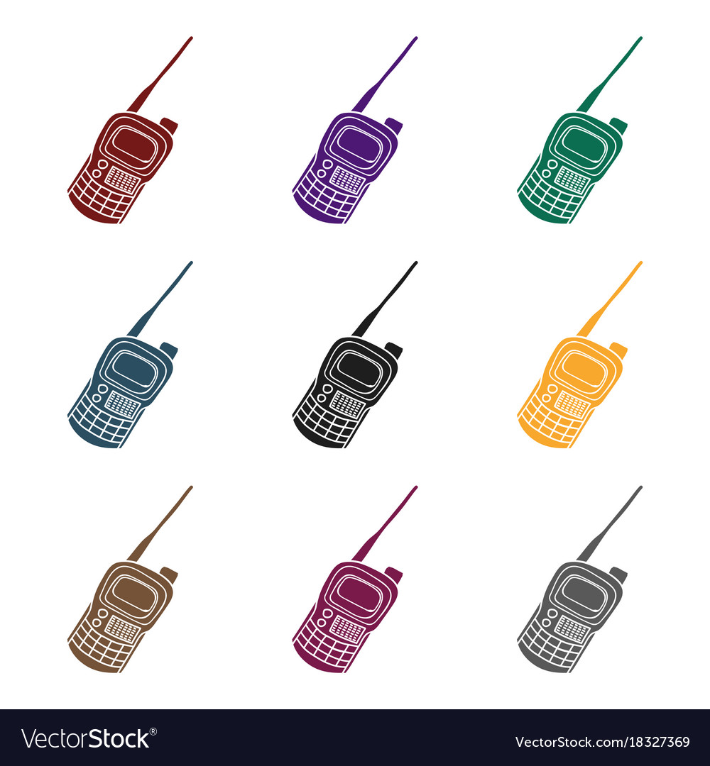 Handheld-Transceiver-Symbol im schwarzen Stil isoliert