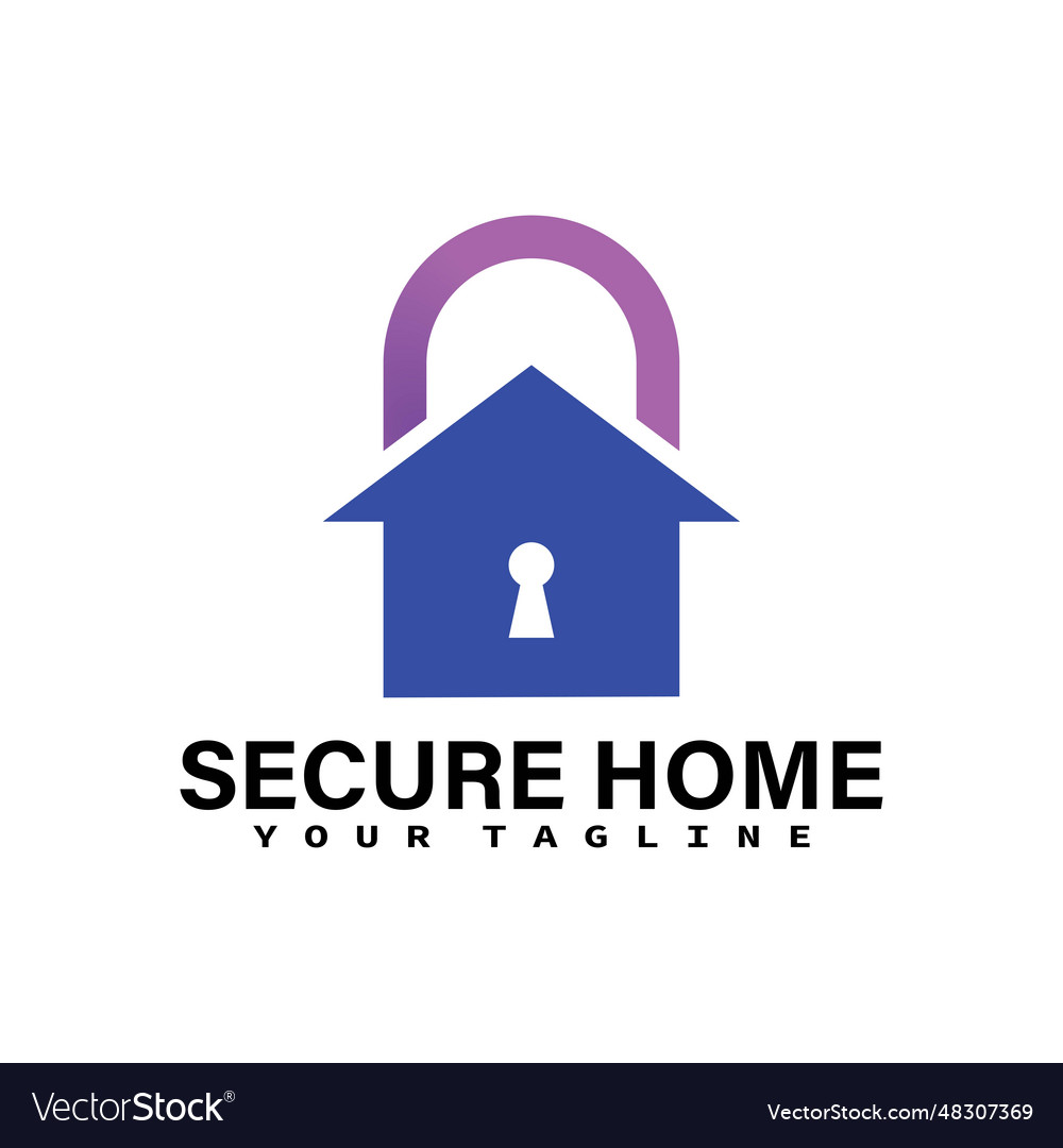 Home security logo design protector Royalty Free Vector