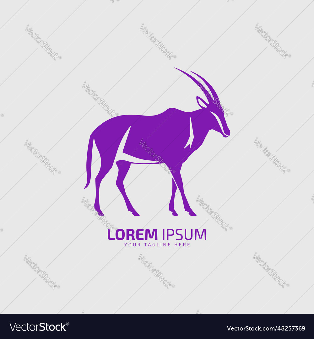 Natures emblem oryx silhouette Royalty Free Vector Image