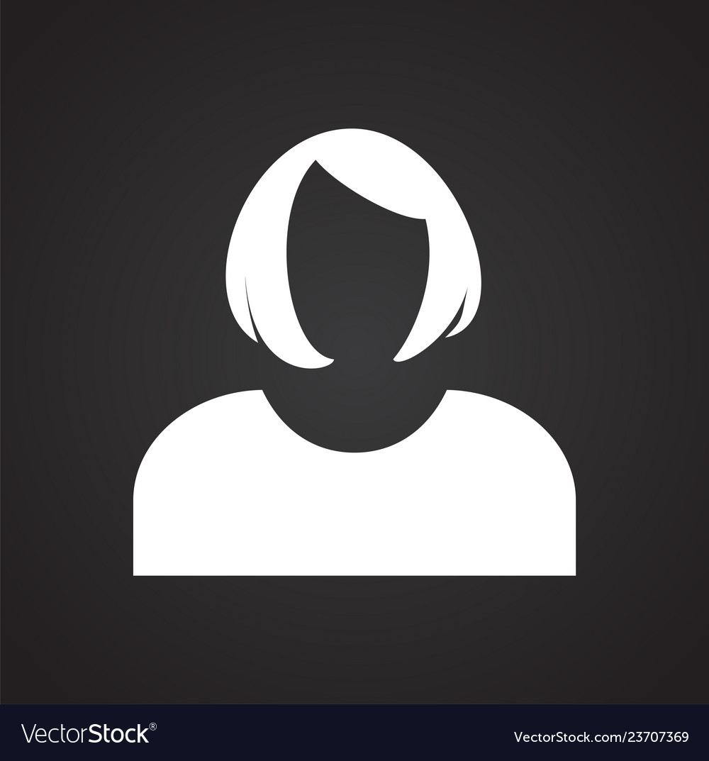 Profile icon on black background for graphic Vector Image
