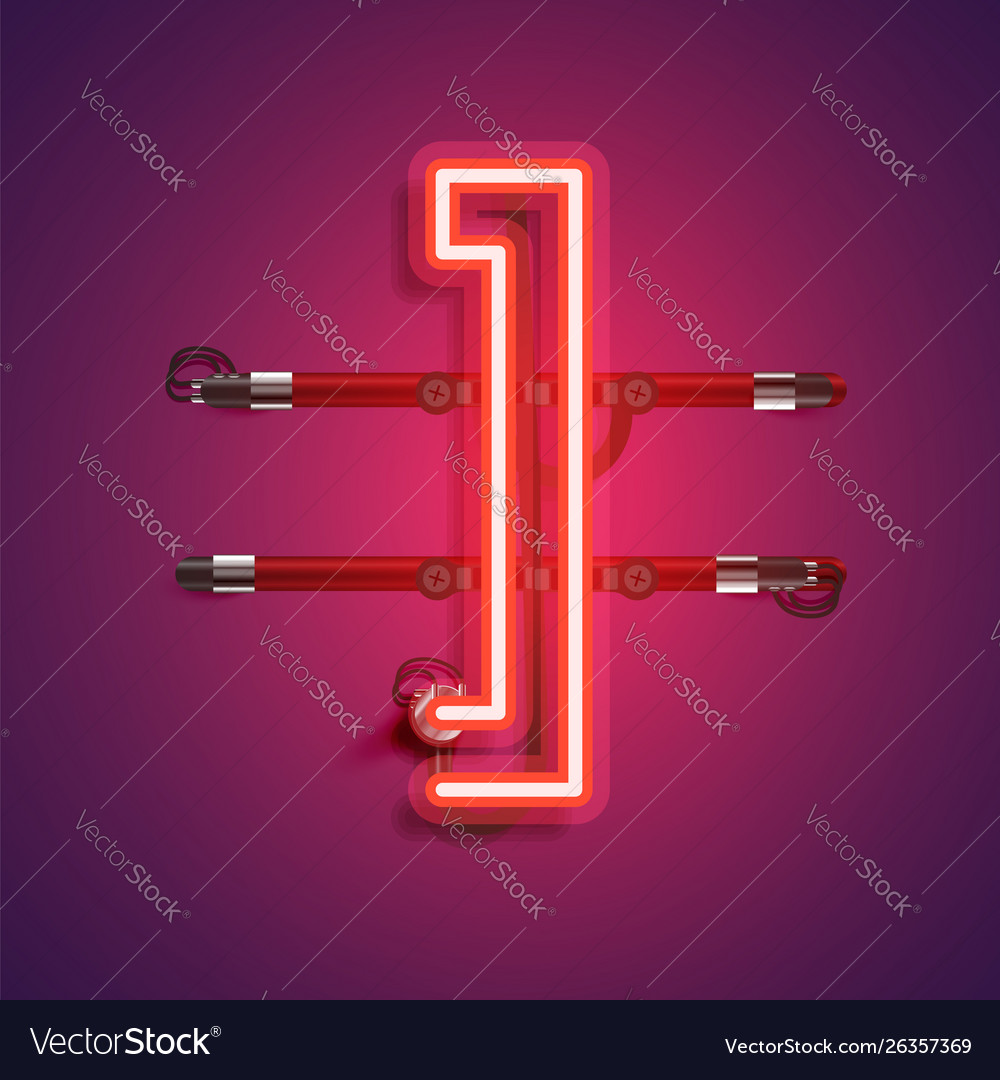 Realistic neon character with wires and console vector image Realistic neon character with wires and console