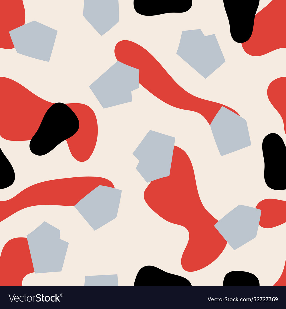 Seamless pattern hand drawn abstract shape vector image Seamless pattern hand drawn abstract shape