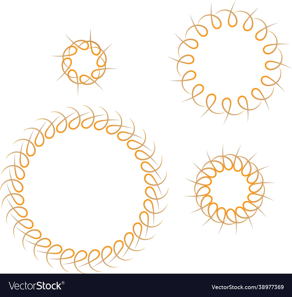 Set gradient abstract frames with shapes sun